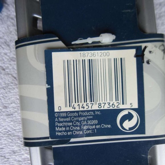 Goody Select Plastic Vented Flat Paddle Hair Brush Blow Dry 1999 Blue Silver - Picture 7 of 15